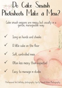 a guide to whether cake smashes are messy