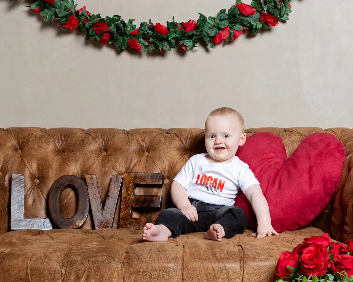 Child photographed during Sarah Fisher Photography Valentine’s mini session in West Sussex
