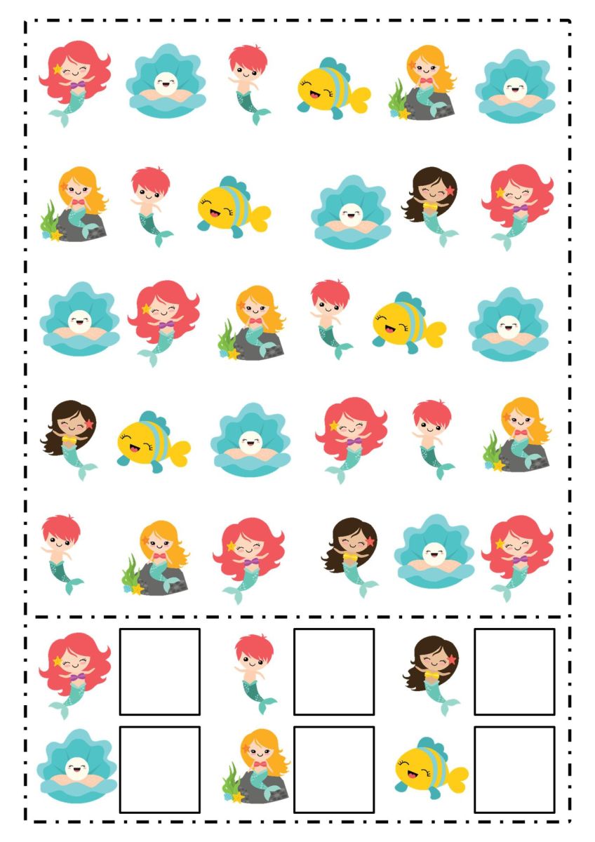 link to a free printables board on Pinterest with Mermaid fun and activities