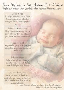a guide to simple play ideas for a newborn