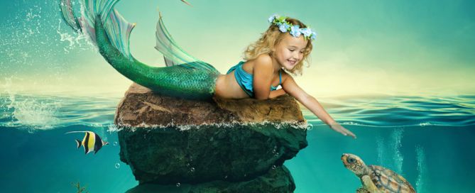The finished mermaid artwork