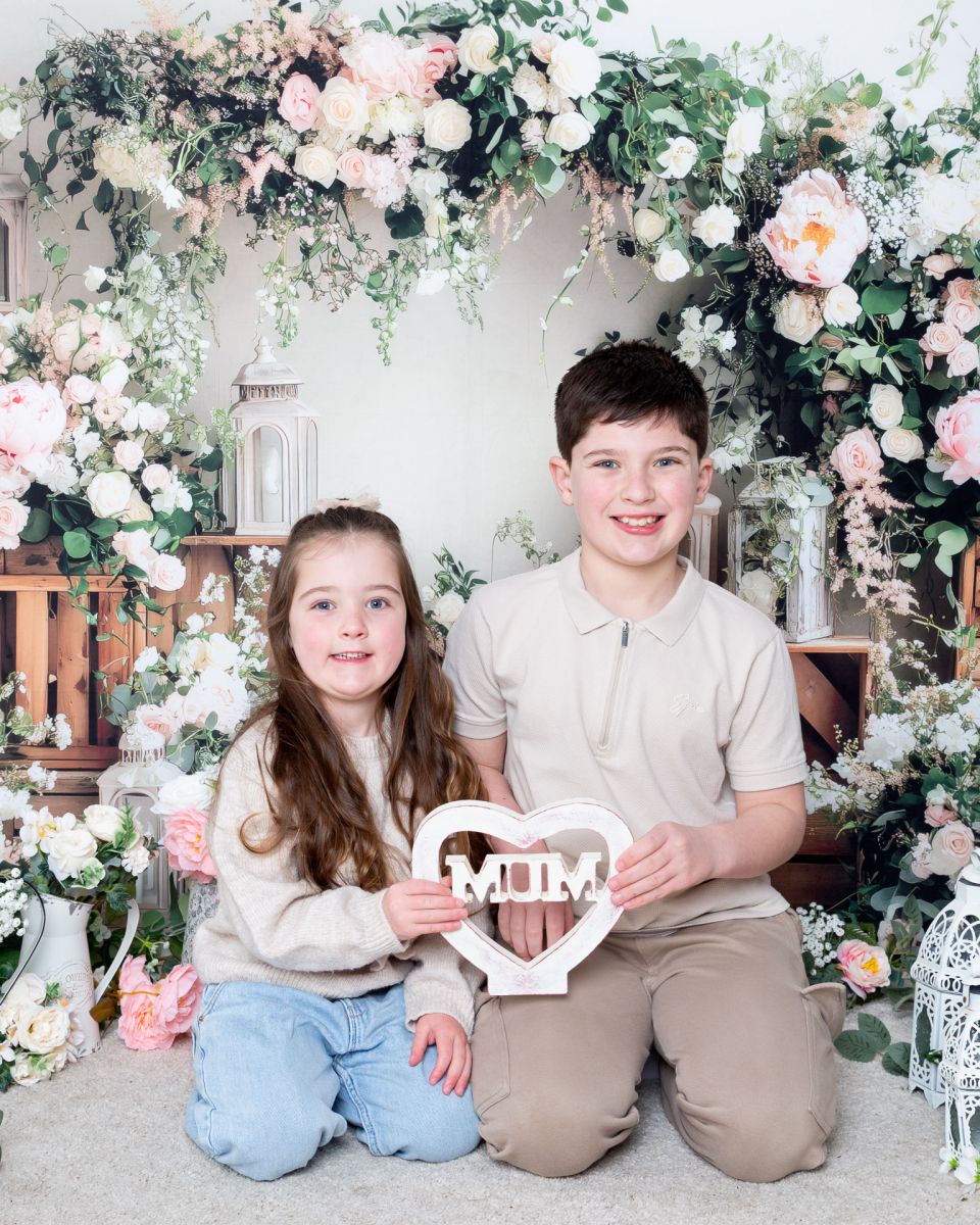 a brother and sister at the 2026 Mother's Day Mini Photo Shoots in West Sussesx