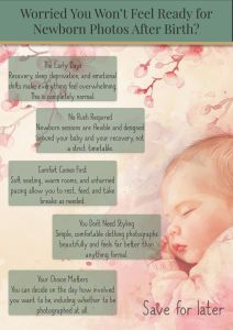 a guide to newborn photo shoots if you're worried you won't feel camera ready