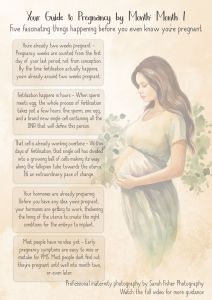 a guide to what is happening in the first month of pregnancy