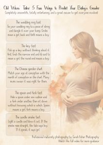 a guide to old wives' tales to predict a baby's gender