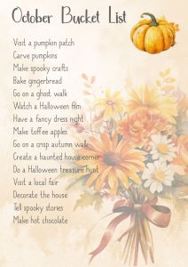 October family bucket list