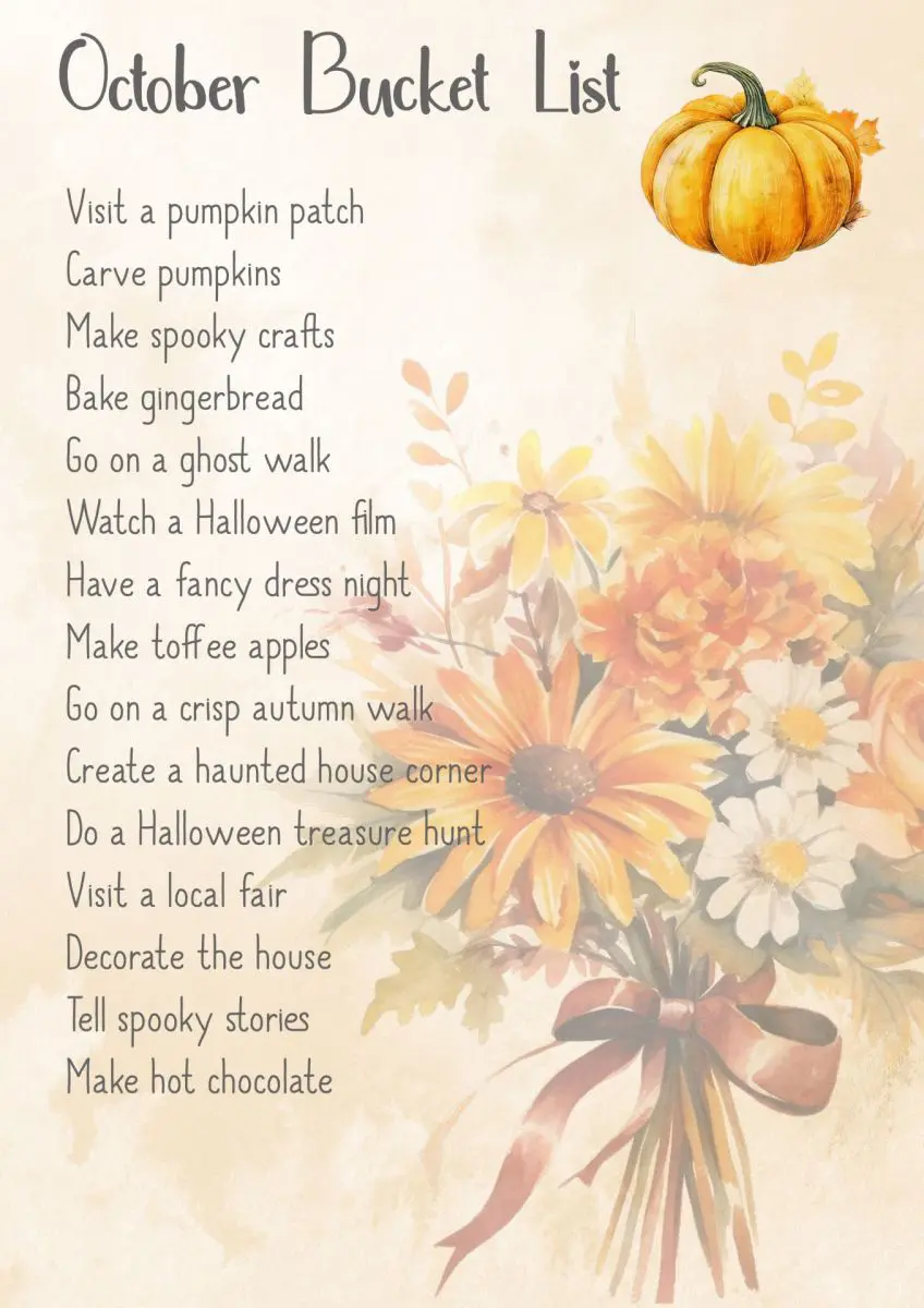October family bucket list