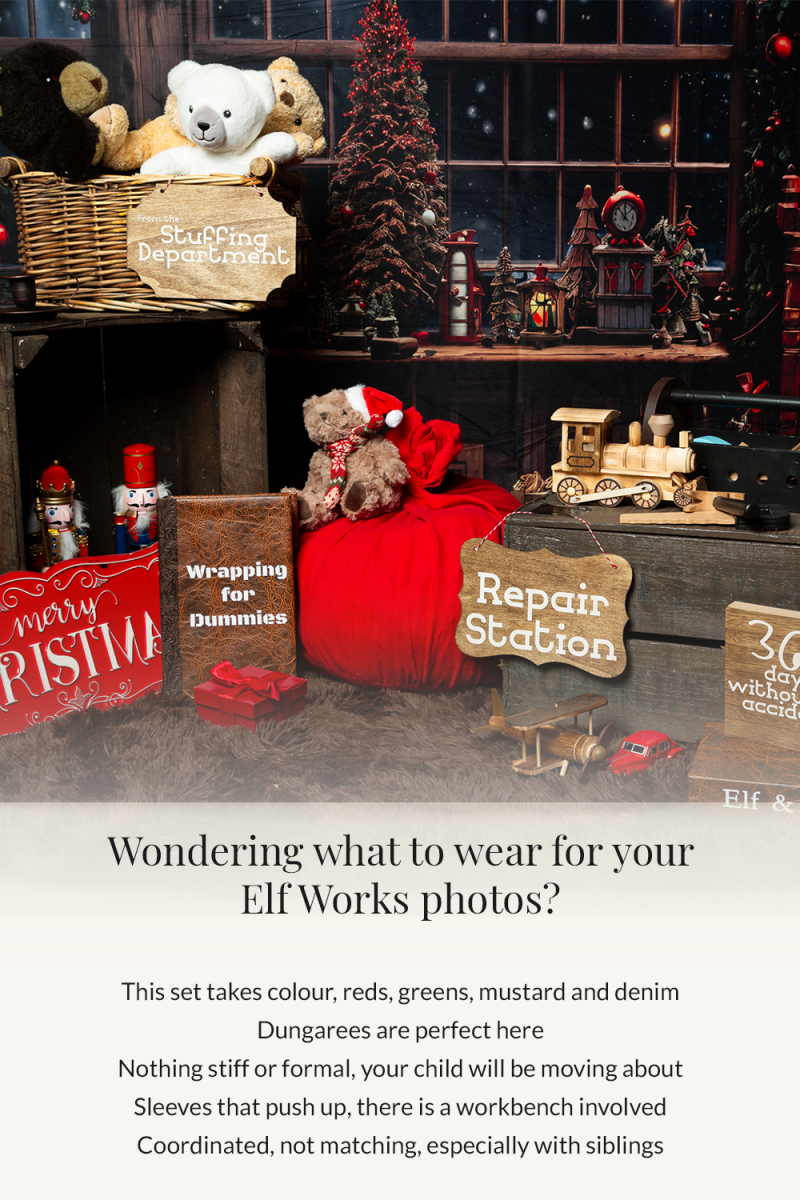 What to wear for your Elf Works christmas photo shoot in west sussex
