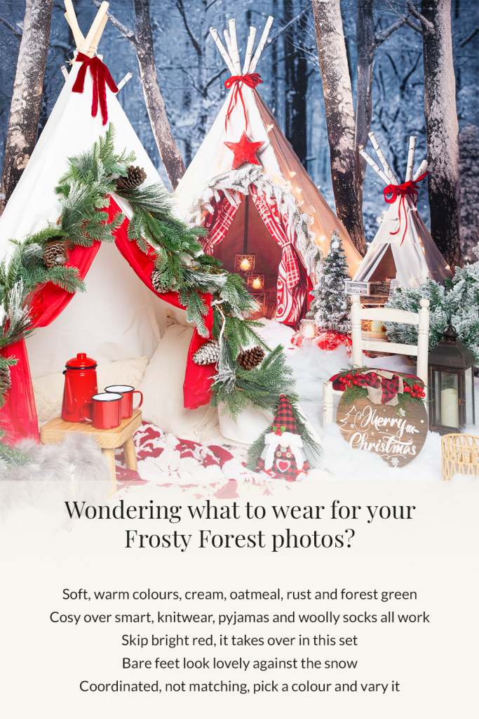 What to wear for your frosty forest christmas photo shoot in west sussex